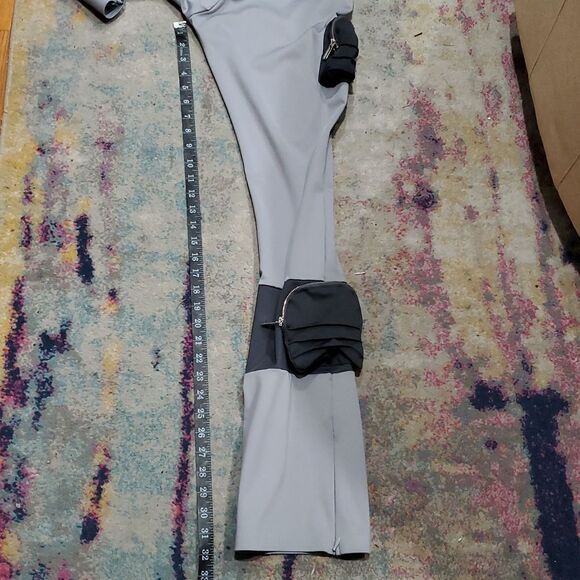 Maniere De Voir Stylish Silver Gorpcore Pants with Cargo Pockets Size 4 - Picture 15 of 16